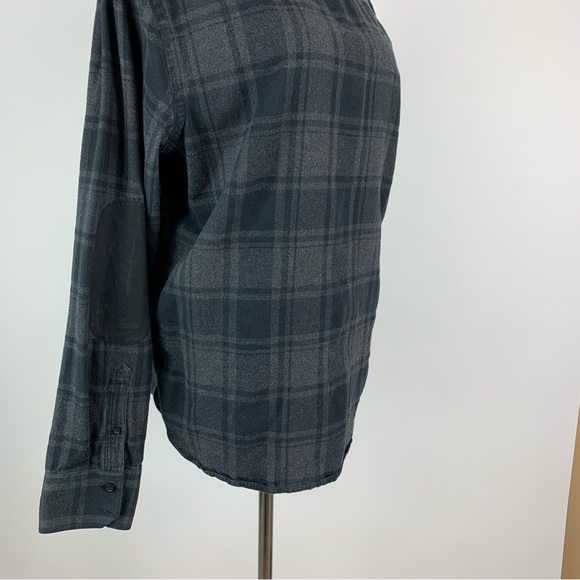 John W Nordstrom Black Plaid Elbow Patch Button Down Shirt Medium - Picture 9 of 9